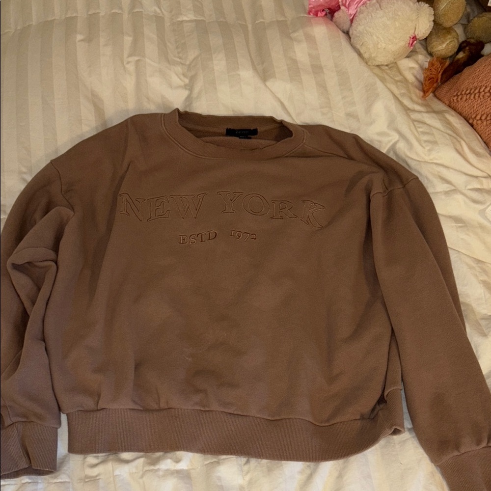 Forever 21 Brown Crewneck Sweater Soft Cotton Blend